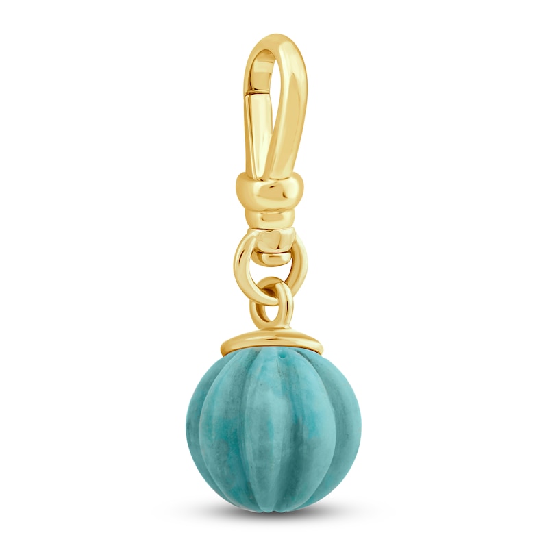 Main Image 2 of Charm'd by Lulu Frost 10K Yellow Gold 9MM Turquoise Birthstone Charm