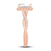 Thumbnail Image 2 of Lab-Grown Diamond Engagement Ring 2-1/3 ct tw Emerald/Round 14K Rose Gold