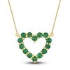 Thumbnail Image 1 of Natural Emerald Heart Necklace 10K Yellow Gold 17"