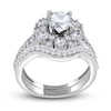 Thumbnail Image 3 of Diamond Halo Bridal Set 2 ct tw Round 14K White Gold