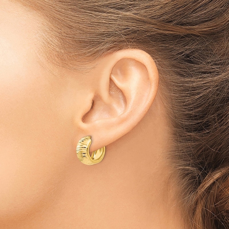 Main Image 3 of Hinged Hoop Earrings 14K Yellow Gold