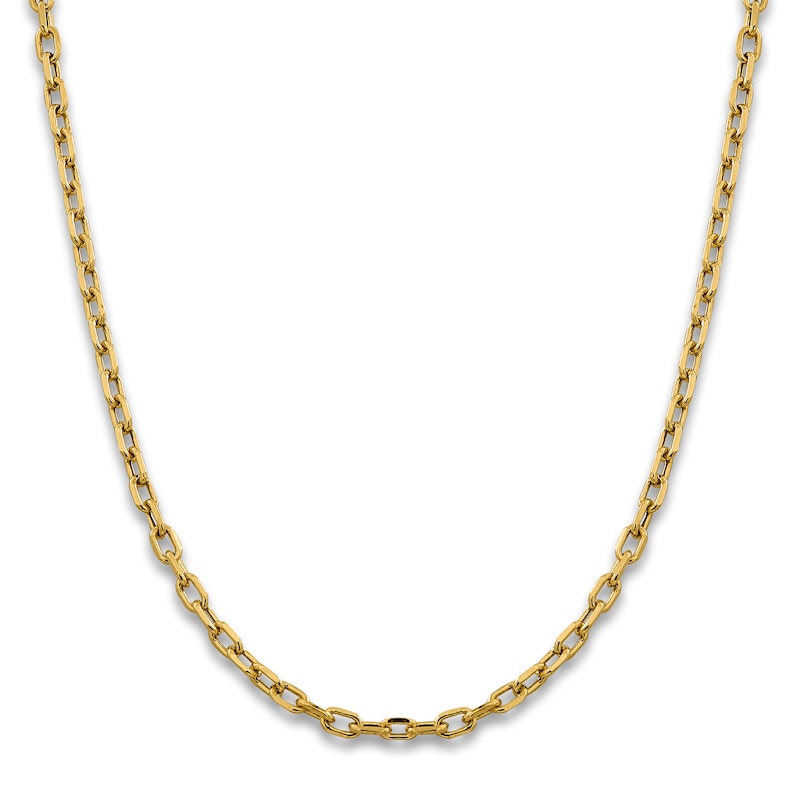 Main Image 2 of Men's Semi-Solid Cable Chain Necklace 14K Yellow Gold 18" 4.9mm