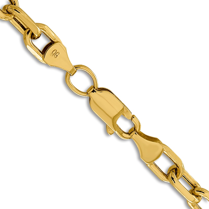 Main Image 3 of Men's Semi-Solid Cable Chain Necklace 14K Yellow Gold 18" 4.9mm