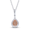 Thumbnail Image 3 of Pink Diamond Pendant Necklace 1/5 ct tw Round 14K Two-Tone Gold 18"