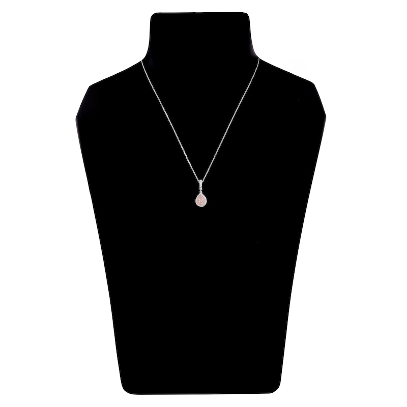 Main Image 4 of Pink Diamond Pendant Necklace 1/5 ct tw Round 14K Two-Tone Gold 18"