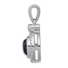 Natural Blue Sapphire Charm 1/10 ct tw Diamonds 14K White Gold