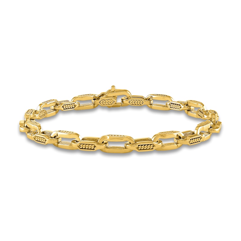 Main Image 1 of 1933 by Esquire Men's Solid Cable Link Chain Bracelet 14K Yellow Gold-Plated Sterling Silver 8.5" 5.75mm