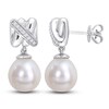 Thumbnail Image 1 of Y-Knot Freshwater Cultured Pearl Dangle Earrings 1/15 ct tw Diamonds 14K White Gold