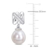 Thumbnail Image 1 of Y-Knot Freshwater Cultured Pearl Dangle Earrings 1/15 ct tw Diamonds 14K White Gold