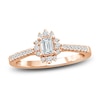 Thumbnail Image 0 of Diamond Engagement Ring 1 ct tw Emerald/Round 14K Rose Gold