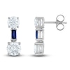 Thumbnail Image 0 of Vera Wang WISH Lab-Created Diamond & Natural Blue Sapphire Earrings 1-1/2 ct tw Round/Baguette 14K White Gold