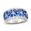 Thumbnail Image 1 of Le Vian Natural Blue Sapphire Flower Ring 3/8 ct tw Diamonds Platinum