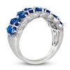 Thumbnail Image 1 of Le Vian Natural Blue Sapphire Flower Ring 3/8 ct tw Diamonds Platinum