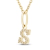 Thumbnail Image 2 of Diamond Initial S Pendant Necklace 1/20 ct tw Round 10K Yellow Gold 18"