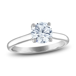 Lab-Created Diamond Solitaire Engagement Ring 1-1/2 ct tw Round Platinum (F/SI2)