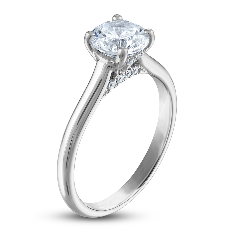 Lab-Created Diamond Solitaire Engagement Ring 1-1/2 ct tw Round ...