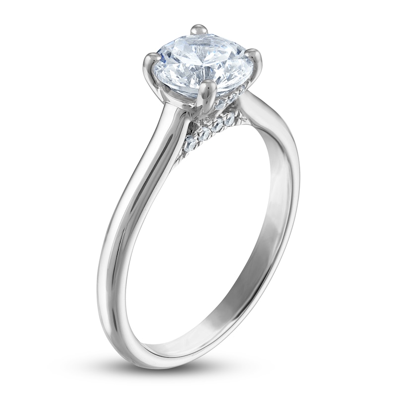 Main Image 2 of Lab-Grown Diamond Solitaire Engagement Ring 1-1/2 ct tw Round Platinum (F/SI2)