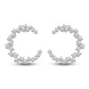 Thumbnail Image 1 of Diamond Spiral Hoop Earrings 1/2 ct tw Round 14K White Gold