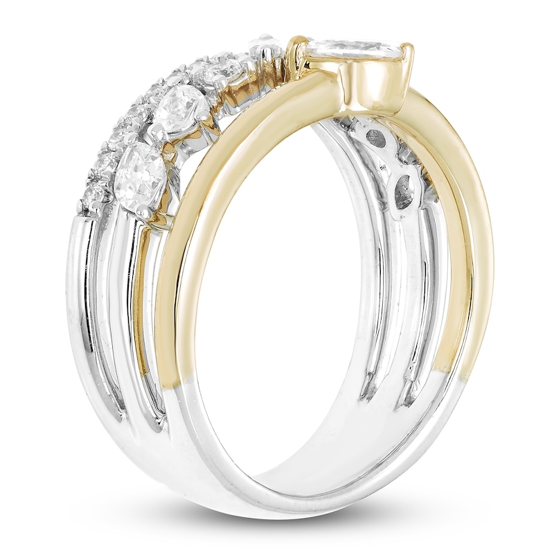 Main Image 2 of Diamond Stackable Ring 3/4 ct tw Round/Marquise/Baguette/Pear 14K Two-Tone Gold