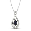 Thumbnail Image 1 of Natural Blue Sapphire Necklace 1/20 ct tw 14K White Gold 18"