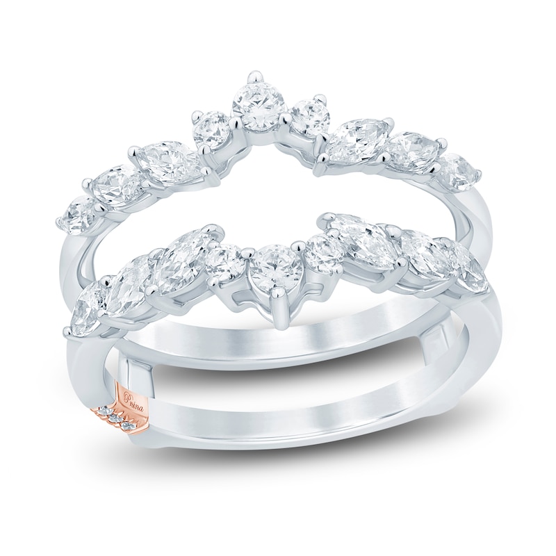 Main Image 1 of Pnina Tornai Lab-Grown Diamond Anniversary Enhancer Band 1 ct tw Marquise/Round 14K White Gold