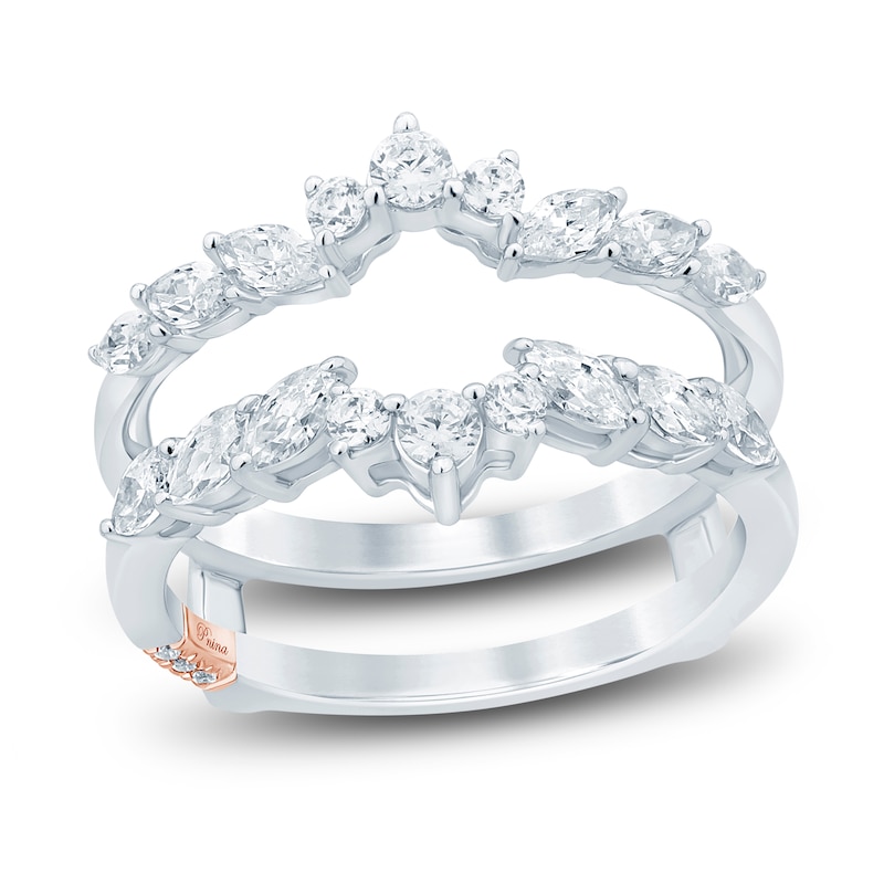 Pnina Tornai Lab-Created Diamond Anniversary Enhancer Band 1 ct tw Marquise/Round 14K White Gold