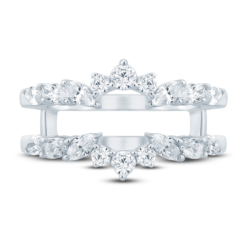 Pnina Tornai Lab-Created Diamond Anniversary Enhancer Band 1 ct tw Marquise/Round 14K White Gold