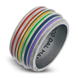 Marco Dal Maso Acies Wide Pride Ring Multi-Colored Enamel Sterling Silver