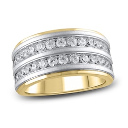Men's Diamond Anniversary Band 1-1/2 ct tw Round 14K Two-Tone Gold