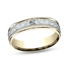 Thumbnail Image 1 of Hammered Wedding Band 14K Two-Tone Gold 6.0mm