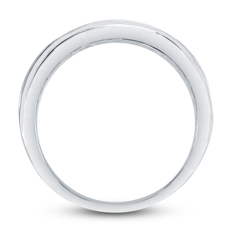Main Image 2 of Men's Diamond Wedding Band 1/10 ct tw Round 14K White Gold