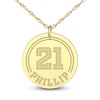 Thumbnail Image 0 of High-Polish Personalized Name & Number Pendant Necklace 14K Yellow Gold 22"