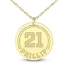 Thumbnail Image 1 of High-Polish Personalized Name & Number Pendant Necklace 14K Yellow Gold 22"