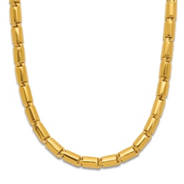 High-Polish Barrel Chain Necklace 24K Yellow Gold 24" 3.2mm
