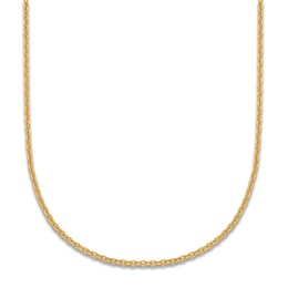 High-Polish Cable Chain Necklace 24K Yellow Gold 16" 1.3mm