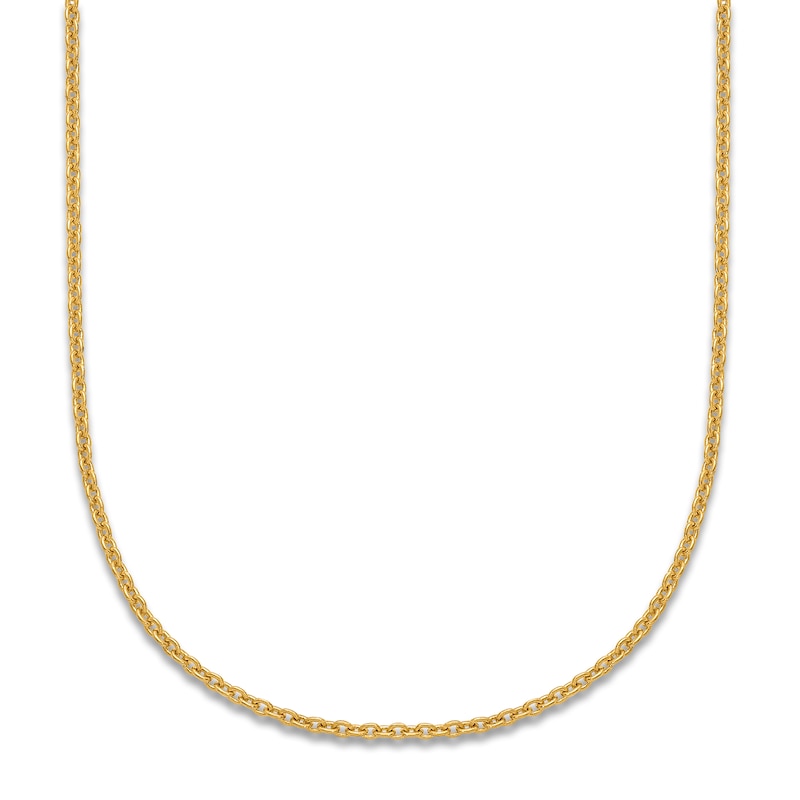 Main Image 1 of High-Polish Cable Chain Necklace 24K Yellow Gold 16" 1.3mm
