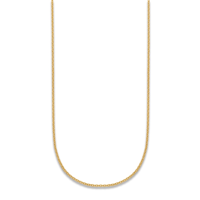 Main Image 3 of High-Polish Cable Chain Necklace 24K Yellow Gold 16" 1.3mm