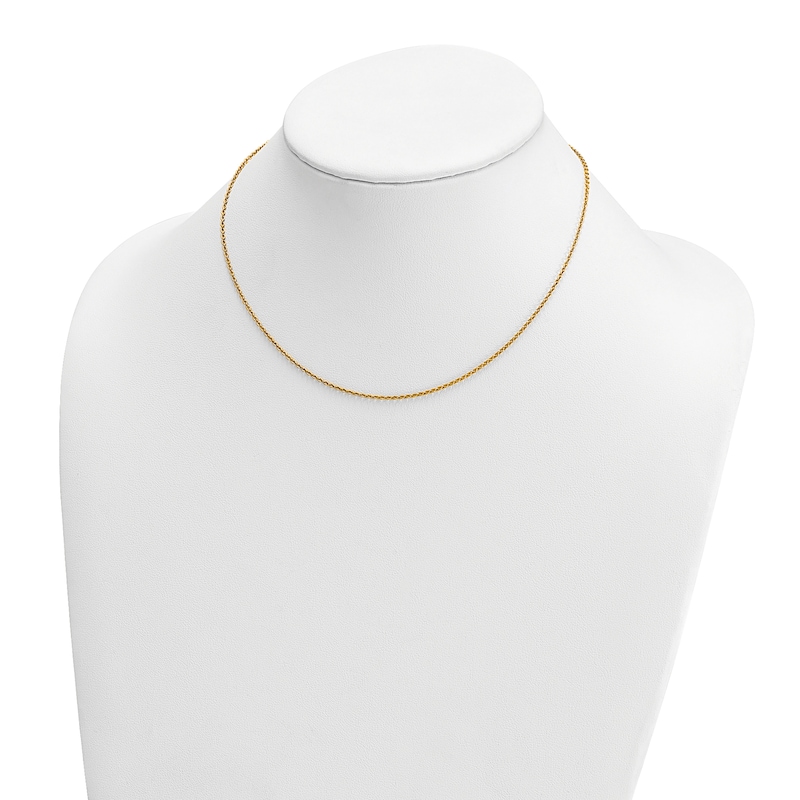 Main Image 4 of High-Polish Cable Chain Necklace 24K Yellow Gold 16" 1.3mm