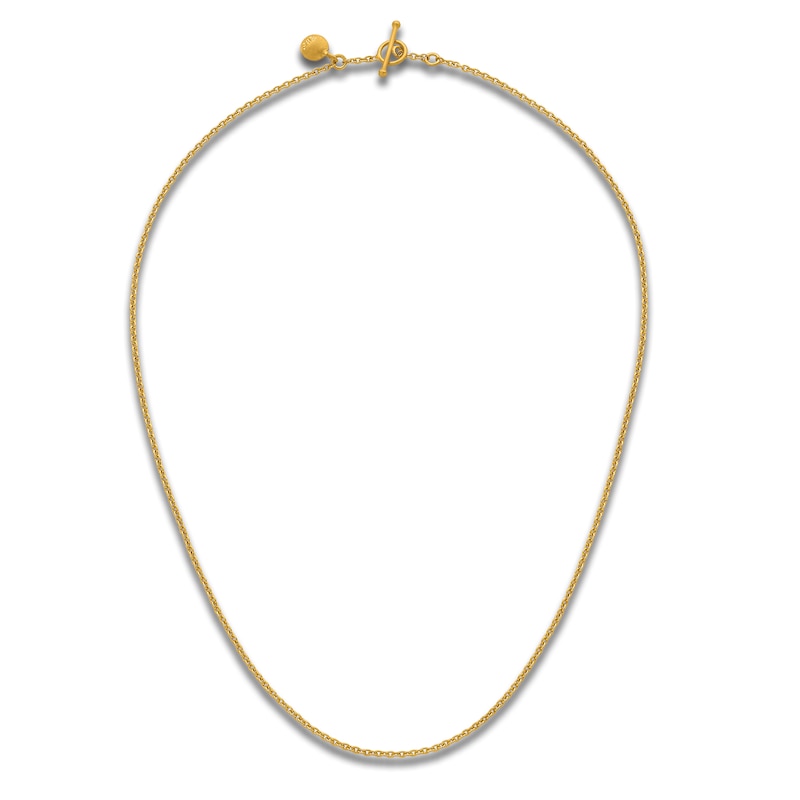 Main Image 5 of High-Polish Cable Chain Necklace 24K Yellow Gold 16" 1.3mm