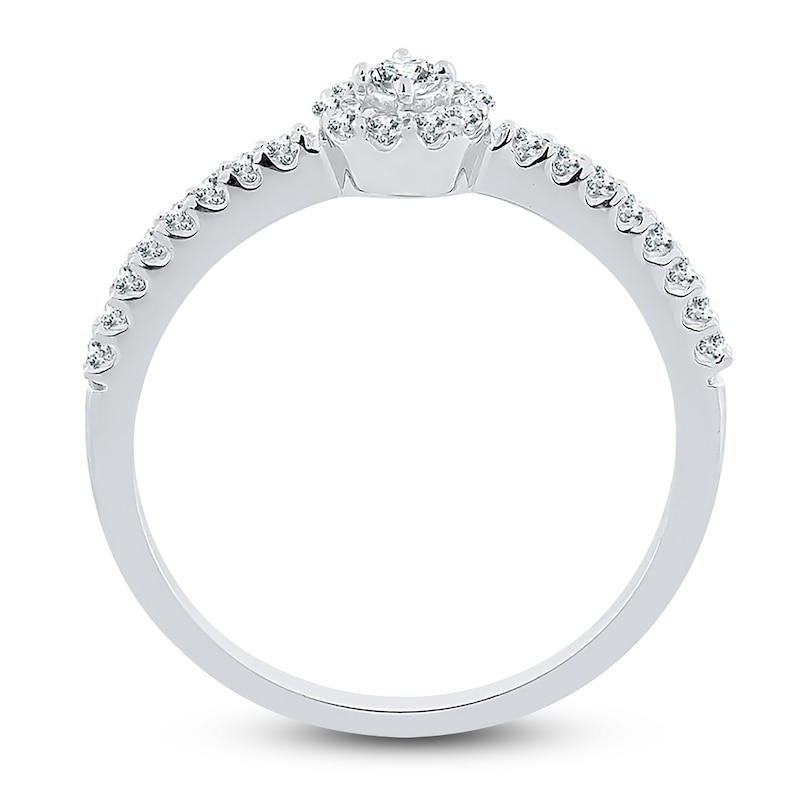 Main Image 4 of Diamond Promise Ring 1/5 ct tw Round 14K White Gold