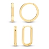 Thumbnail Image 2 of Oblong & Square Huggie Hoop Earring Set 14K Yellow Gold