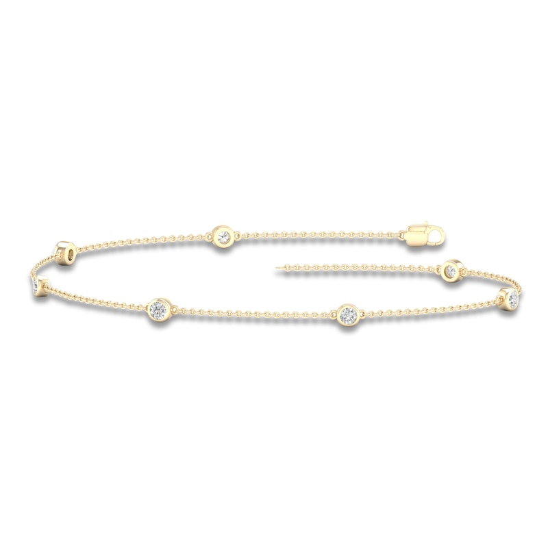 Main Image 1 of Lab-Grown Diamond Bezel Bracelet 1 ct tw 14K Yellow Gold