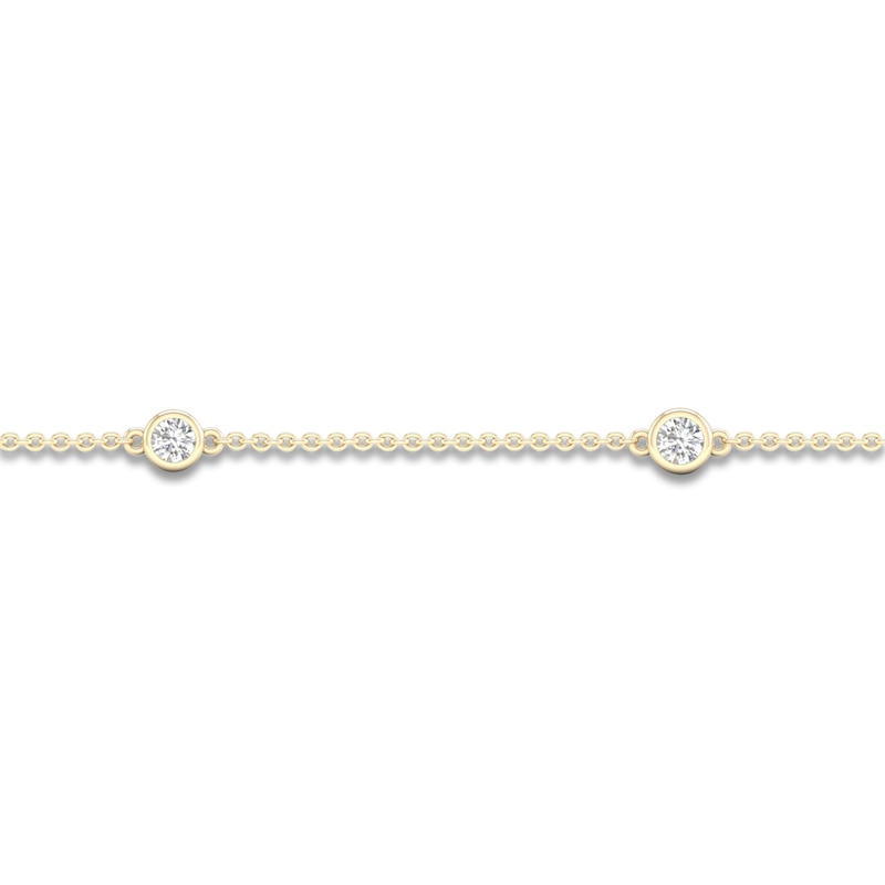 Main Image 2 of Lab-Grown Diamond Bezel Bracelet 1 ct tw 14K Yellow Gold