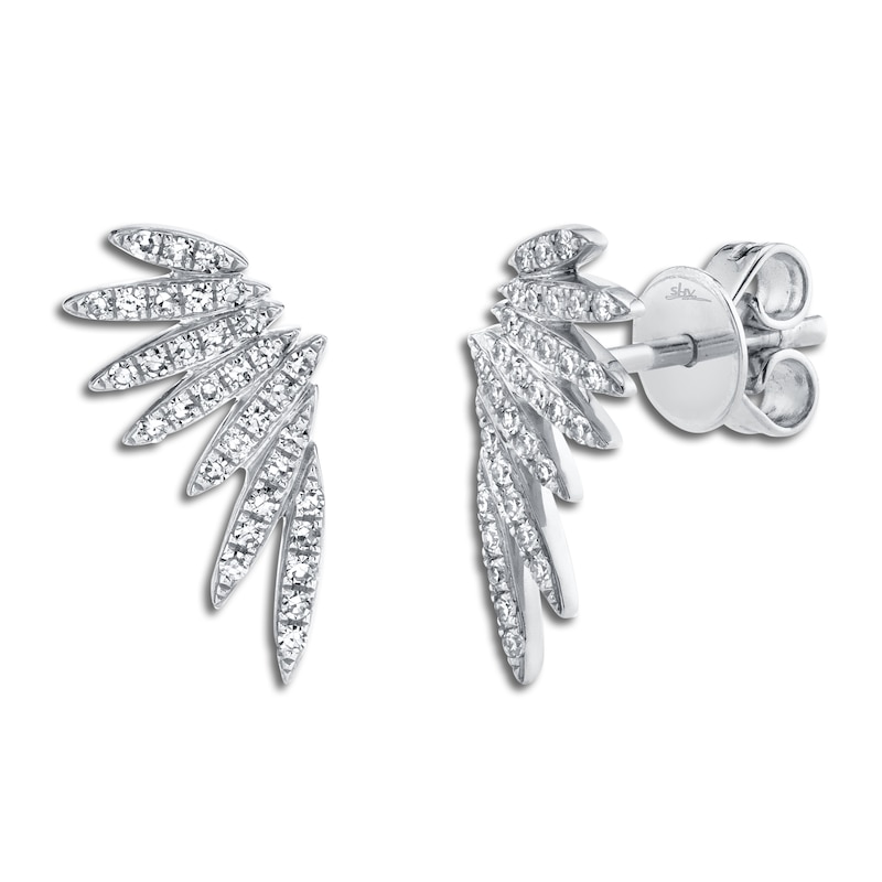 Shy Creation Diamond Wing Earrings 1/5 ct tw 14K White Gold SC55009920