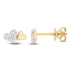Thumbnail Image 1 of Diamond Double Heart Stud Earrings 1/10 ct tw 14K Yellow Gold