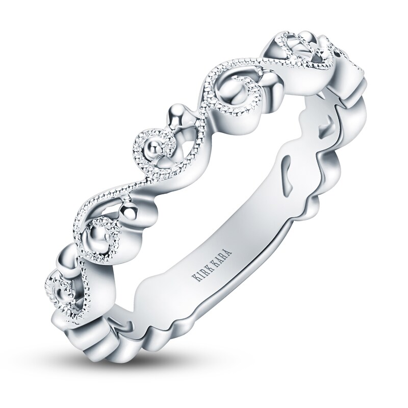 Main Image 2 of Kirk Kara Lace Milgrain Wedding Band Platinum