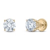 Thumbnail Image 2 of Certified Round-Cut Diamond Solitaire Stud Earrings 2 ct tw 14K Yellow Gold (I/I1)