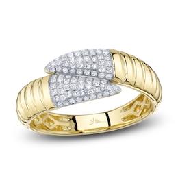 Shy Creation Diamond Bypass Tapered Ring 1/5 ct tw 14K Yellow Gold SC55026051RD