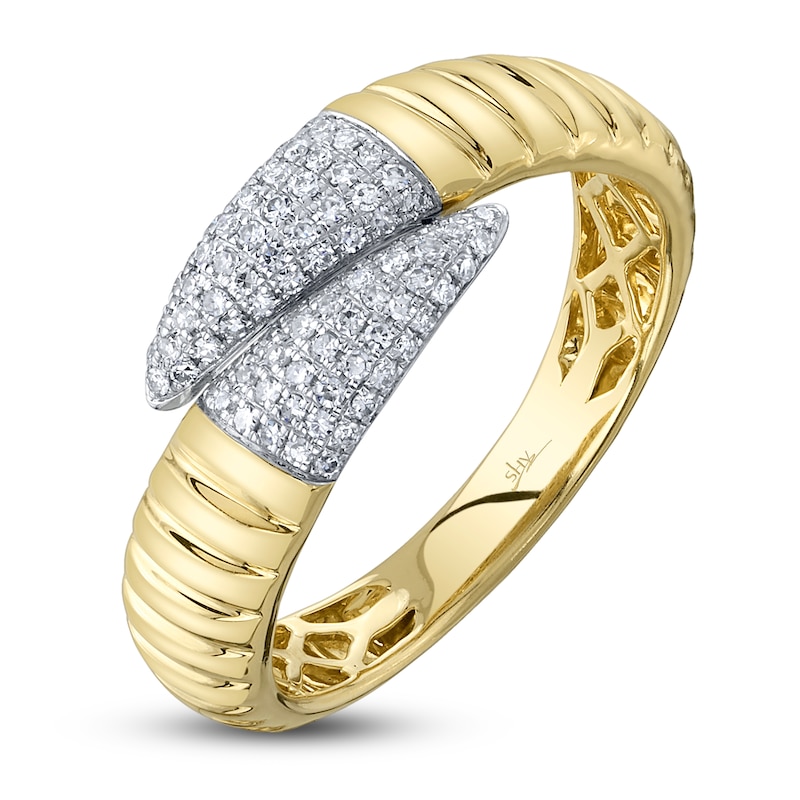 Main Image 2 of Shy Creation Diamond Bypass Tapered Ring 1/5 ct tw 14K Yellow Gold SC55026051RD