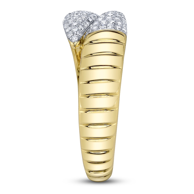 Main Image 3 of Shy Creation Diamond Bypass Tapered Ring 1/5 ct tw 14K Yellow Gold SC55026051RD